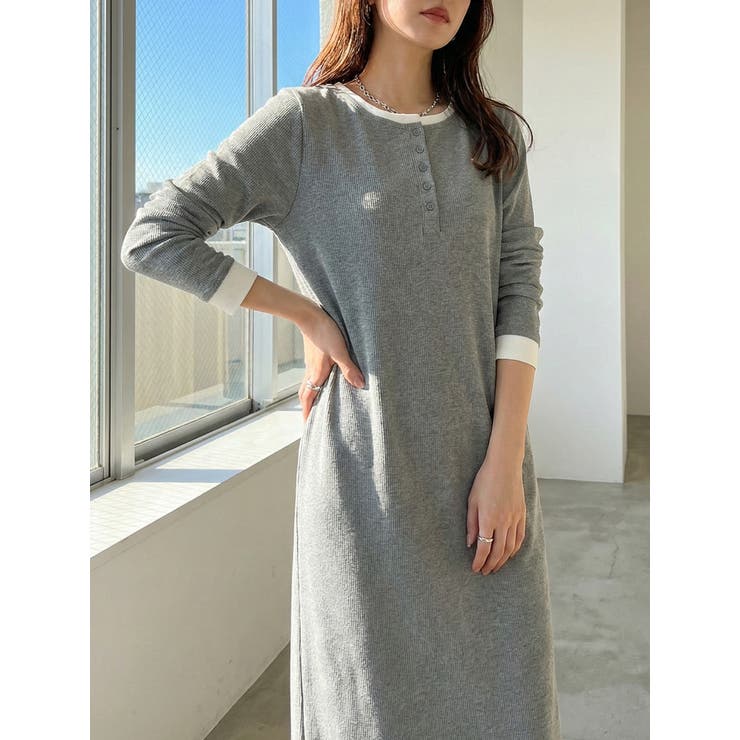 【GROWING RICH】カットリブ レイヤードヘンリーネックワンピース[26… | Growing Rich | 詳細画像8 