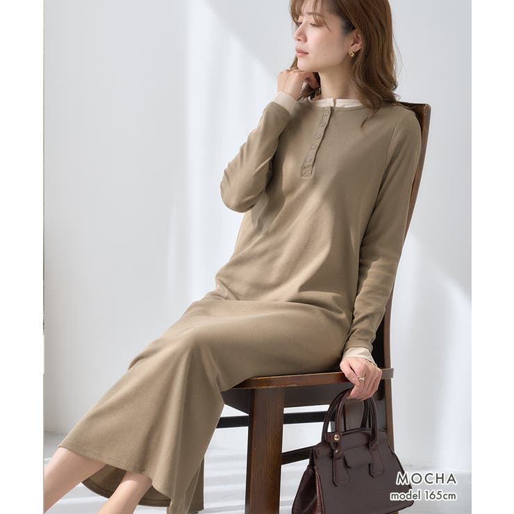 【GROWING RICH】カットリブ レイヤードヘンリーネックワンピース[26… | Growing Rich | 詳細画像9 