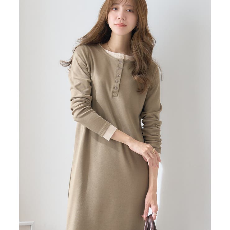 【GROWING RICH】カットリブ レイヤードヘンリーネックワンピース[26… | Growing Rich | 詳細画像10 