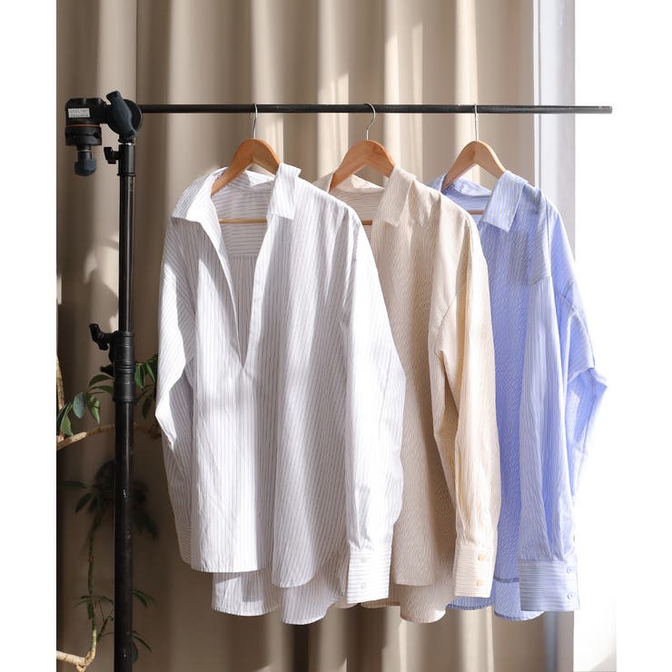 ストライプ シャツ スキッパー | Growing Rich | 詳細画像5 