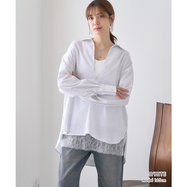 ストライプ シャツ スキッパー | Growing Rich | 詳細画像6 