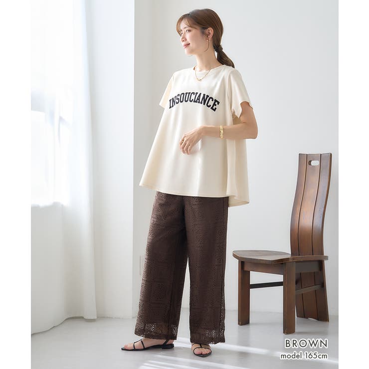 【GROWING RICH】ブロックレースストレートワイドパンツ[260207] | Growing Rich | 詳細画像8 