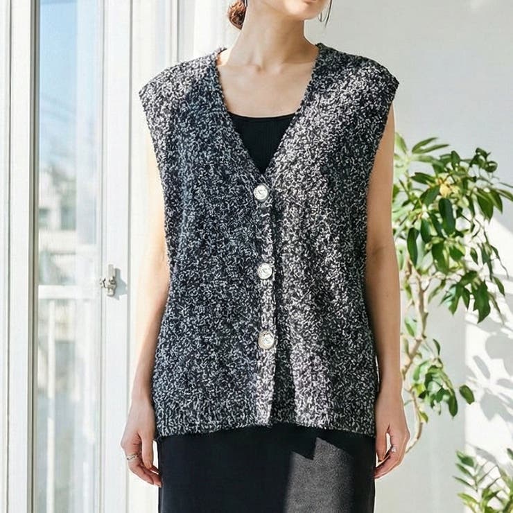 【GROWING RICH】ツイード風MIXスラブベスト[260117] | Growing Rich | 詳細画像1 