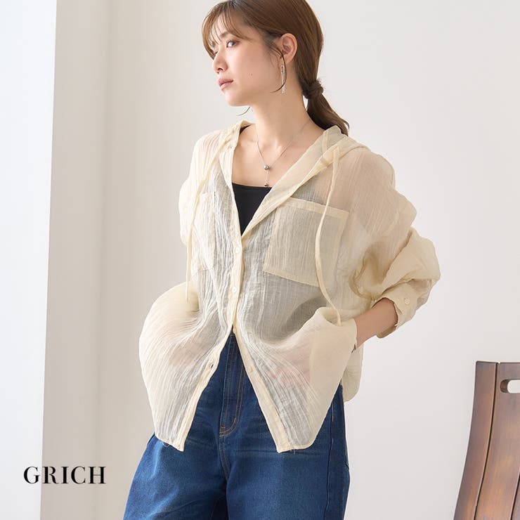 【GROWING RICH】フーディ―シアーシャツ[260131] | Growing Rich | 詳細画像1 
