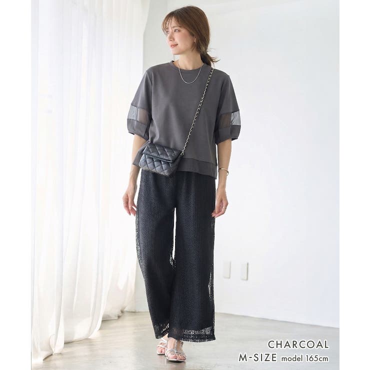 透け袖で差がつく、大人Tシャツ。Tシャツ レディース ランタンスリーブ | Growing Rich | 詳細画像15 