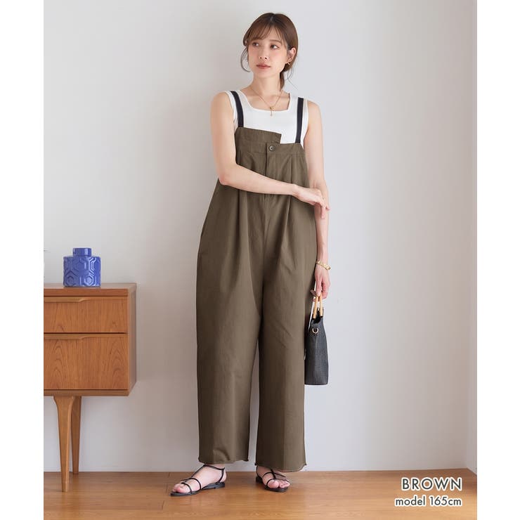 【GROWING RICH】コットンツイル配色ステッチ アシメデザインサロペット… | Growing Rich | 詳細画像6 