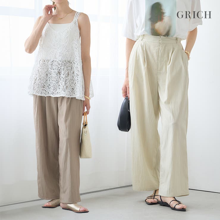【GROWING RICH】リネンライクタックパンツ[260435] | Growing Rich | 詳細画像1 