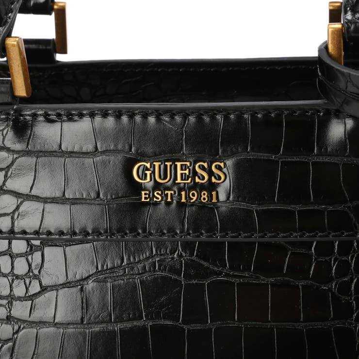 Guess Women's Katey Croc Luxury Satchel - Black