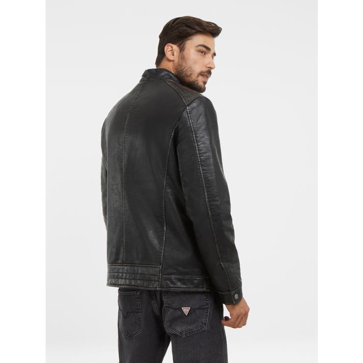 [GUESS] Pu Leather Washed Jacket