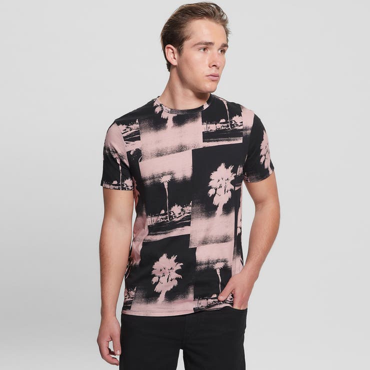 GUESS Herren Eco Basic Velvet Logo T-Shirt – Aus Bio-Baumwolle, Geprägtes Logo