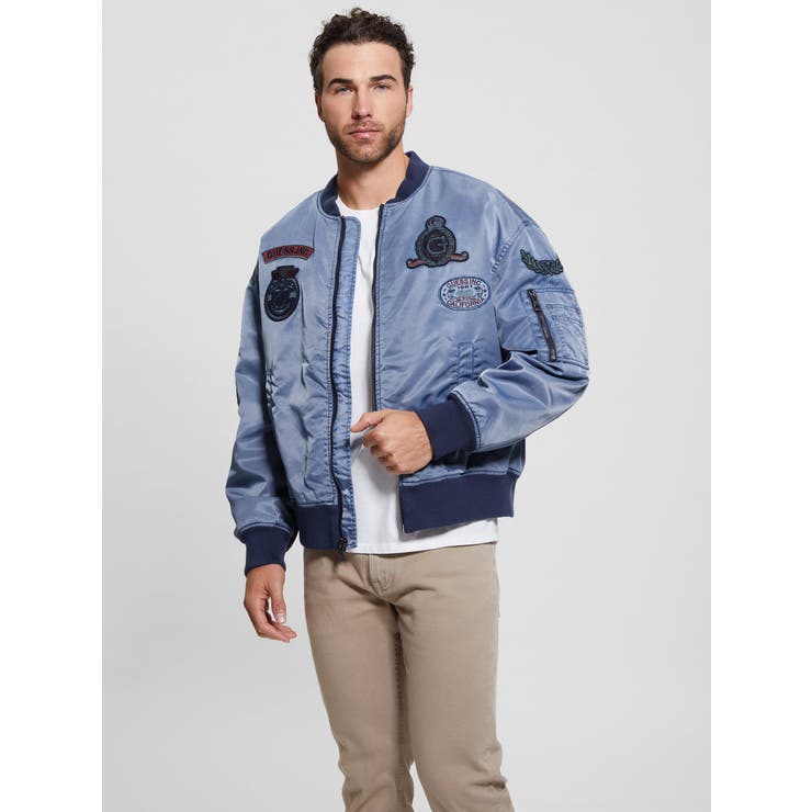 F7V1 | [GUESS] ACE Twill Flight Jacket | GUESS【MEN】