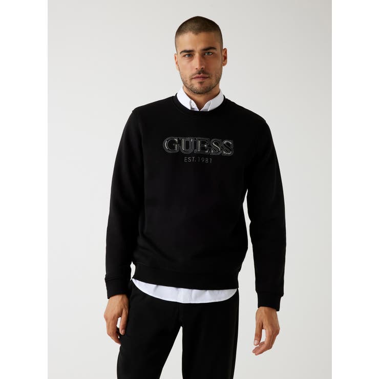 JBLK | [GUESS] Crew Neck | GUESS【MEN】