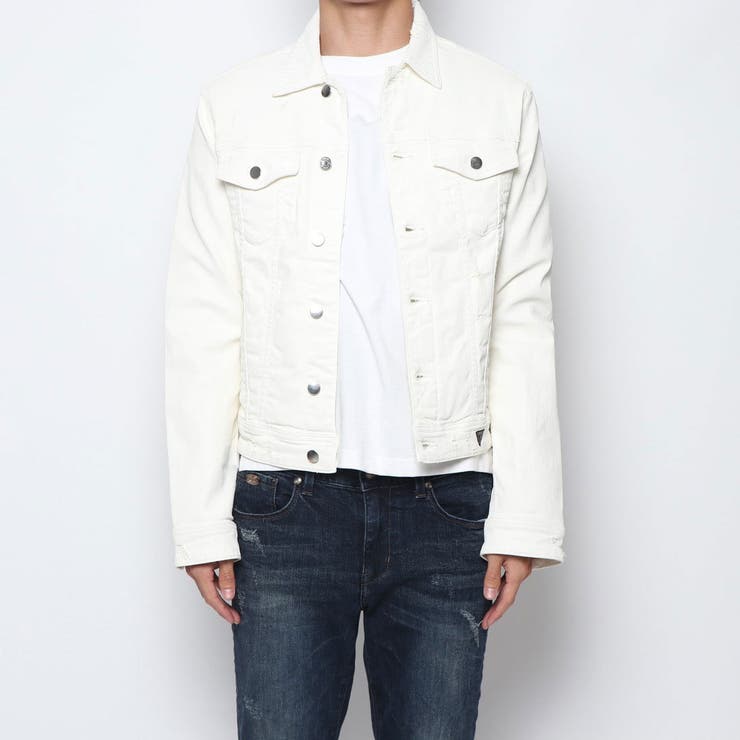 white denim jacket guess