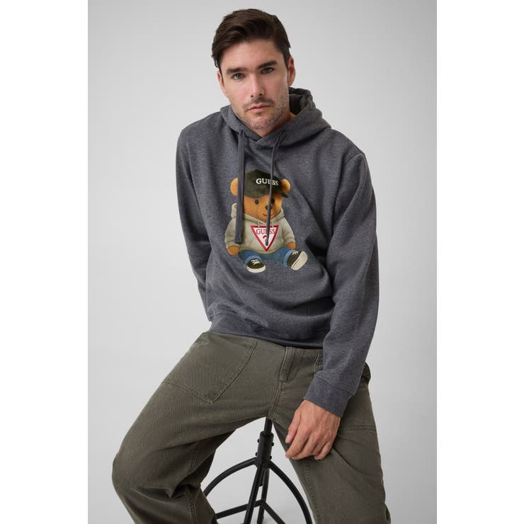 [GUESS] TEDDY Bear Melange Hoodie | GUESS【MEN】 | 詳細画像1 