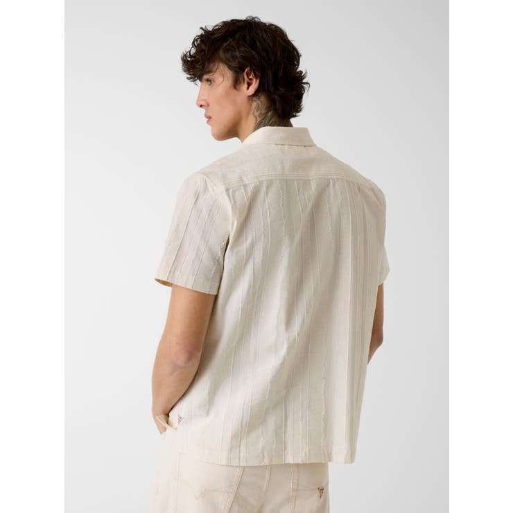 [GUESS] DOBBY Textured Stripe Shirt | GUESS【MEN】 | 詳細画像3 