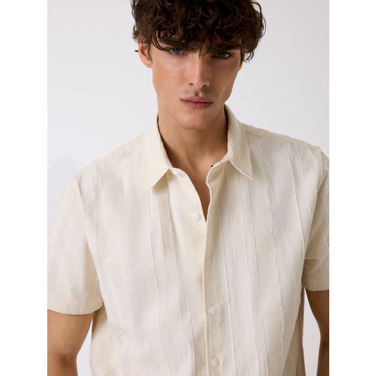 [GUESS] DOBBY Textured Stripe Shirt | GUESS【MEN】 | 詳細画像4 