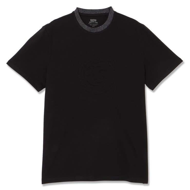 JBLK | [GUESS] CIRCLE Logo Embroidery Tee | GUESS【MEN】