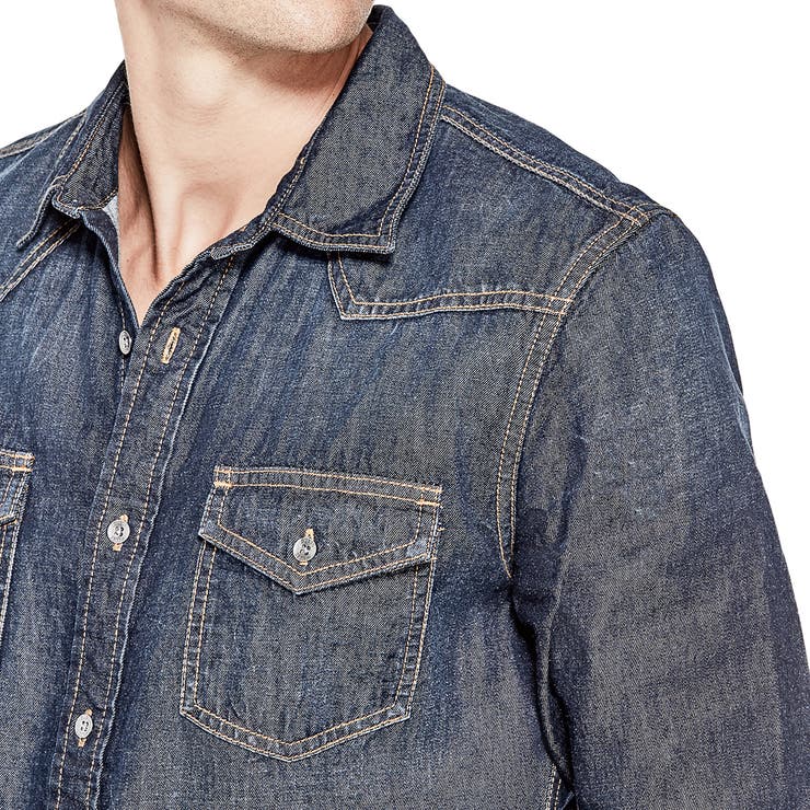 GUESS Regular-Fit Denim Western Shirt