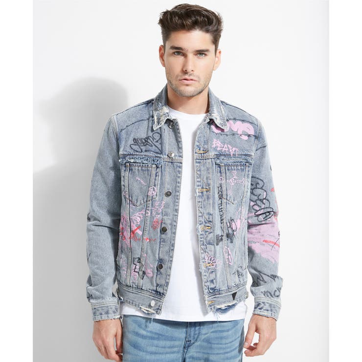 [GUESS] DILLON GRAFFITI DENIM JACKET