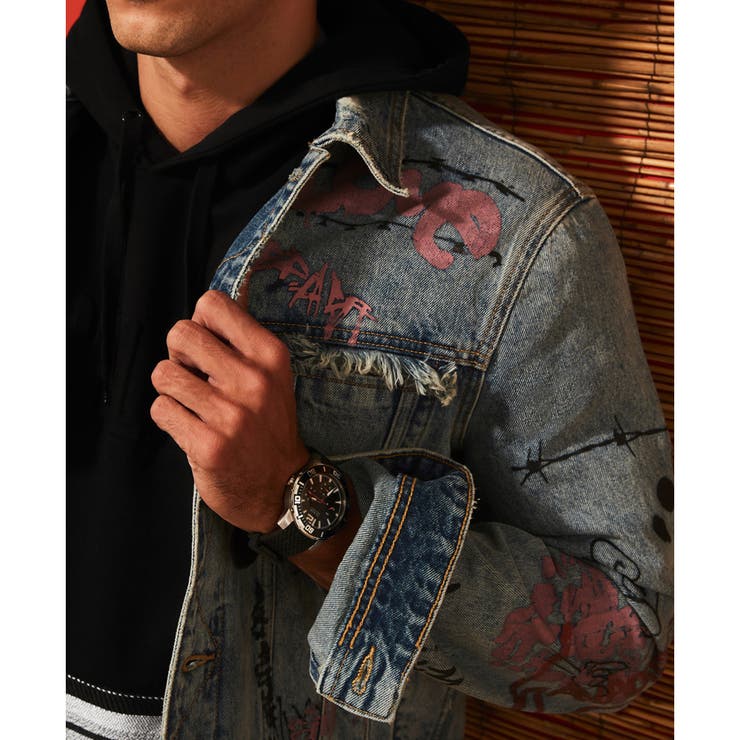 GUESS] DILLON GRAFFITI DENIM JACKET[品番：GUEW0003890
