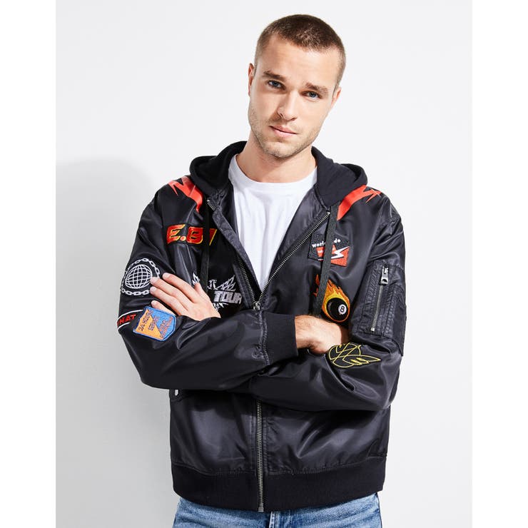 GUESS] NYLON HOODED PATCH JACKET[品番：GUEW0004006]｜GUESS【MEN