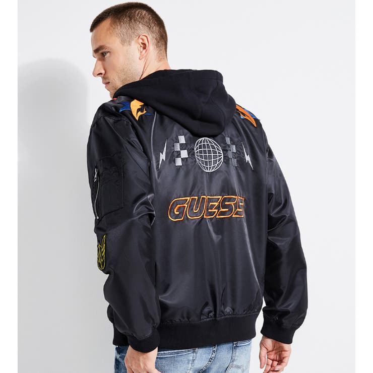 GUESS] NYLON HOODED PATCH JACKET[品番：GUEW0004006]｜GUESS【MEN