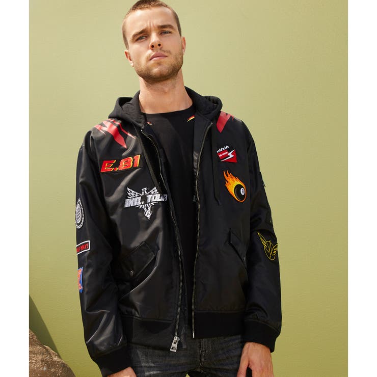 GUESS] NYLON HOODED PATCH JACKET[品番：GUEW0004006]｜GUESS【MEN 
