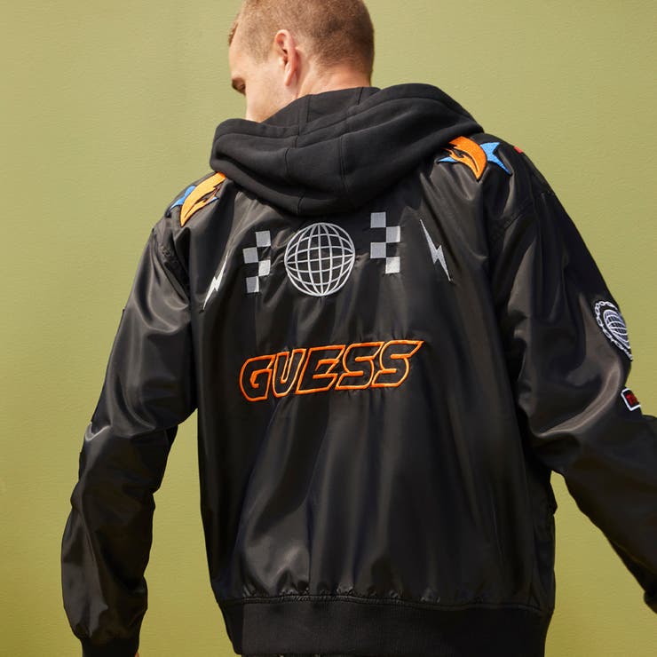 GUESS] NYLON HOODED PATCH JACKET[品番：GUEW0004006]｜GUESS【MEN 