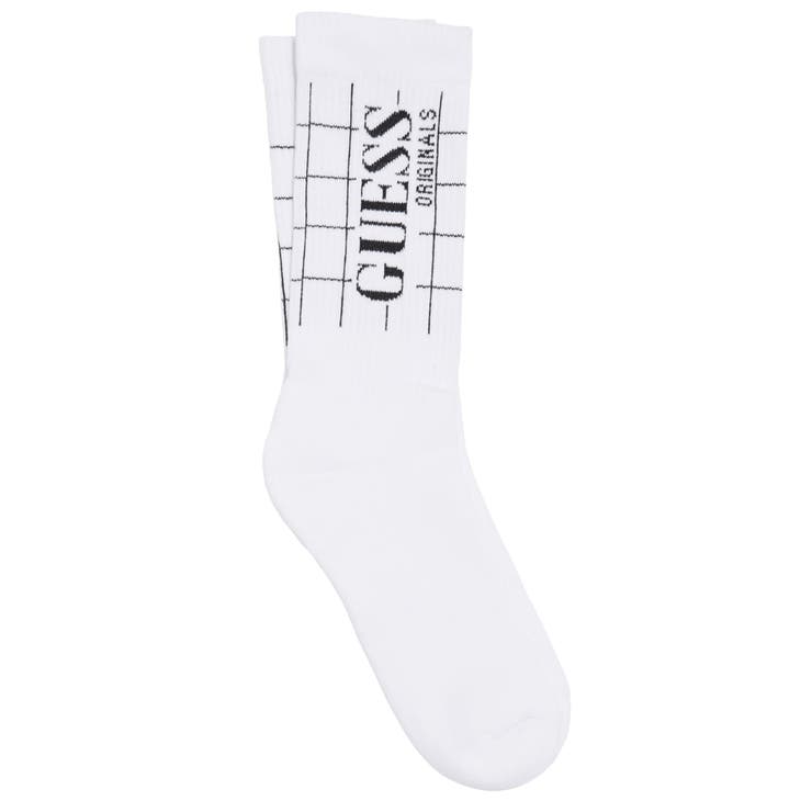 G011 | [GUESS] GUESS Originals Grid Crew Socks | GUESS【MEN】
