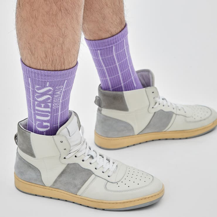 G4N7 | [GUESS] GUESS Originals Grid Crew Socks | GUESS【MEN】