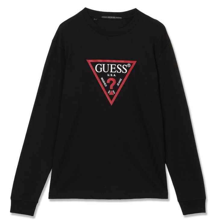 BLK | [GUESS] UNISEX LS Tee | GUESS【MEN】