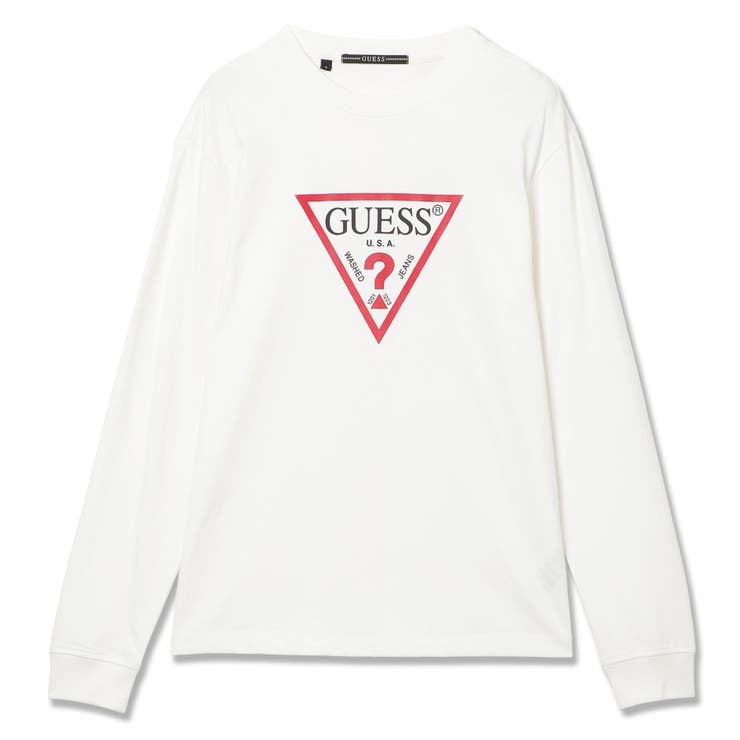 WHT | [GUESS] UNISEX LS Tee | GUESS【MEN】