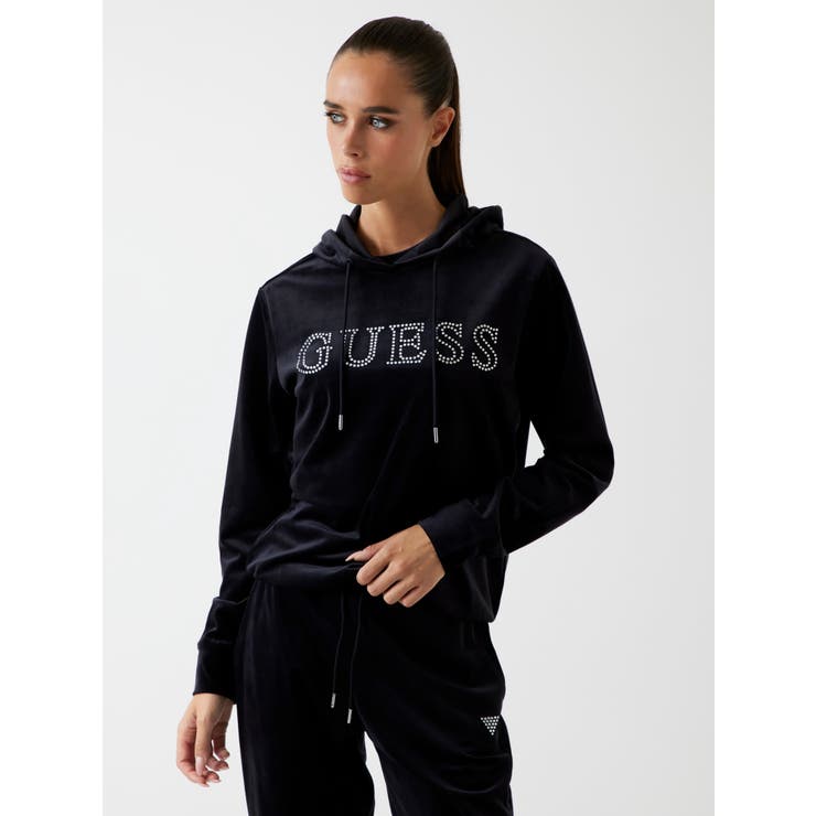 JBLK | [GUESS] COUTURE Hoodie Sweatshirt | GUESS【WOMEN】
