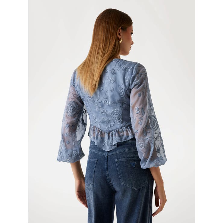 [GUESS] LS Seiah Tie Front Top 長袖シャツ | GUESS【WOMEN】 | 詳細画像6 