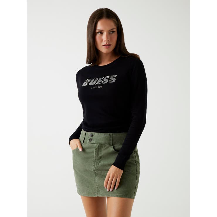 JBLK | Long Sleeves Crew | GUESS【WOMEN】