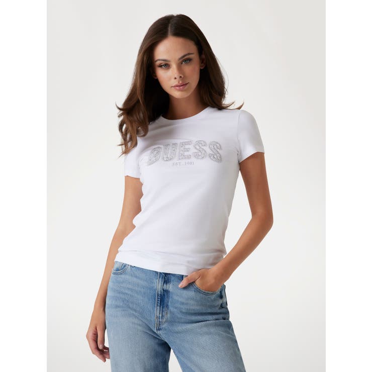 GUESS] CN Ss Logo Lace Tee[品番：GUEW0009723]｜GUESS【WOMEN
