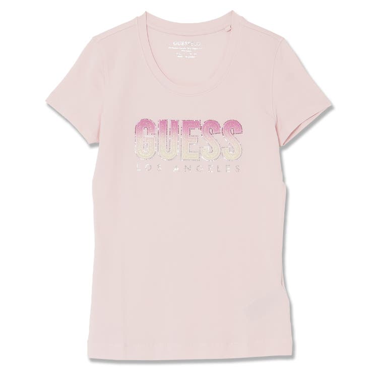 GUESS] CN Ss Glitter Degrade Logo Tee[品番：GUEW0009808