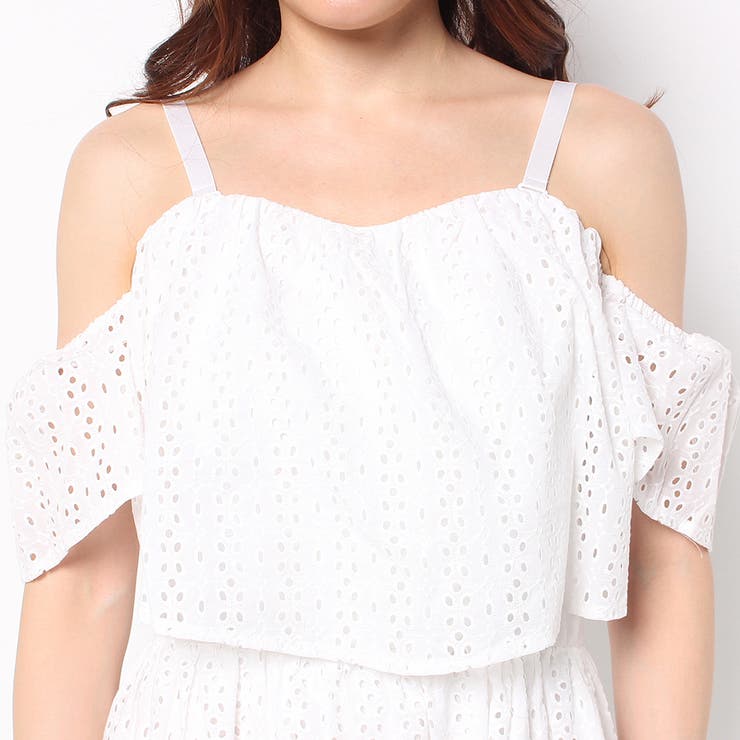 【爽やかで華やぐ1枚】HERMES ロゴプリント ワンピース ホワイト GUESS] SONDRA EYELET LACE DRESS[品番：GUEW0000252]｜GUESS