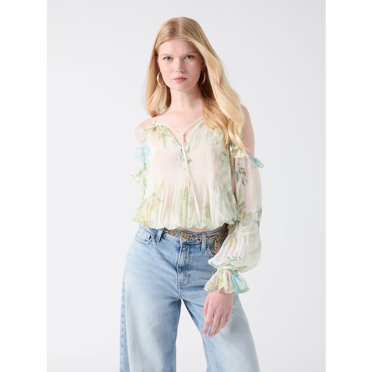 PMMA | [GUESS] EMILY Cold Shoulder Top ブラウス | GUESS【WOMEN】
