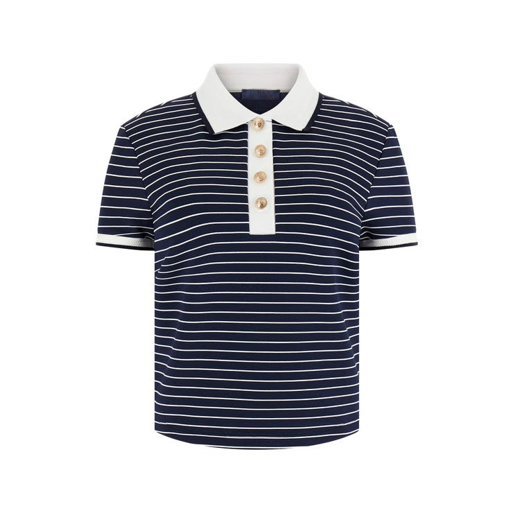 SB09 | [GUESS]ALPHONSINE Striped Top ポロシャツ | GUESS【WOMEN】