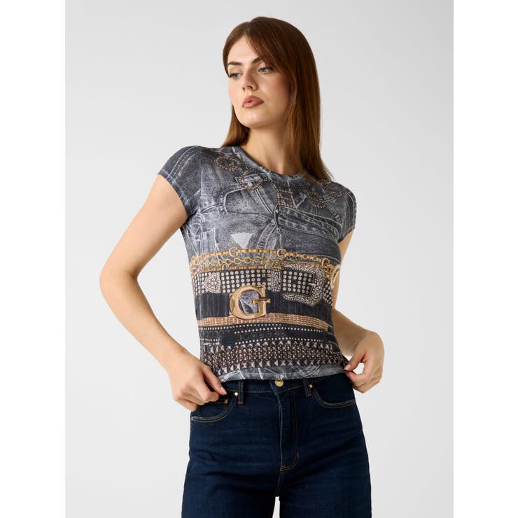 JTMU | Short Sleeves Belt | GUESS【WOMEN】