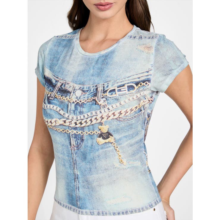 [GUESS] Short Sleeves Denim Sub R5 Tee | GUESS【WOMEN】 | 詳細画像3 