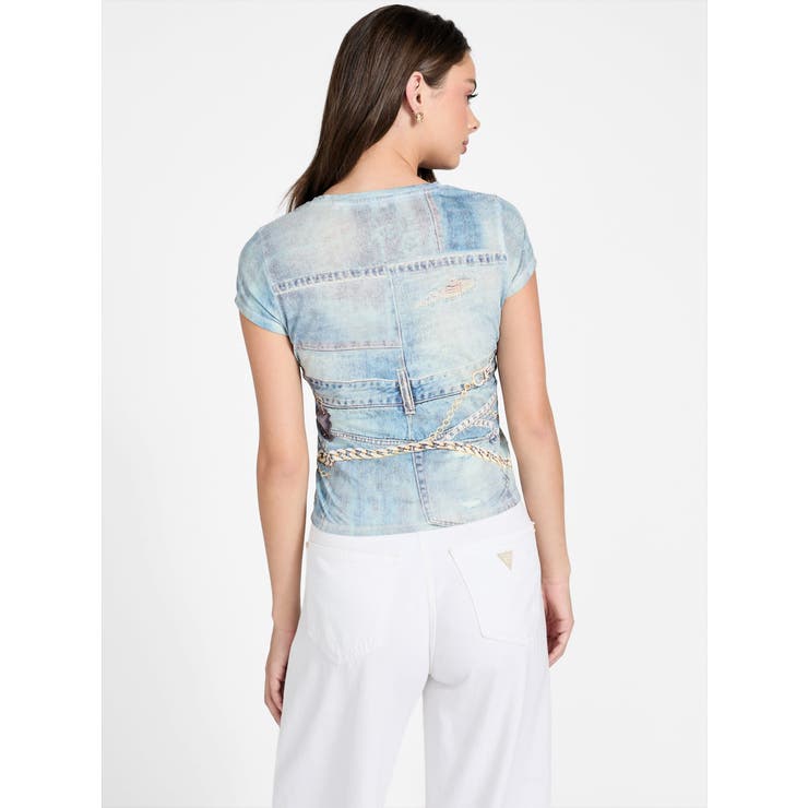 [GUESS] Short Sleeves Denim Sub R5 Tee | GUESS【WOMEN】 | 詳細画像4 