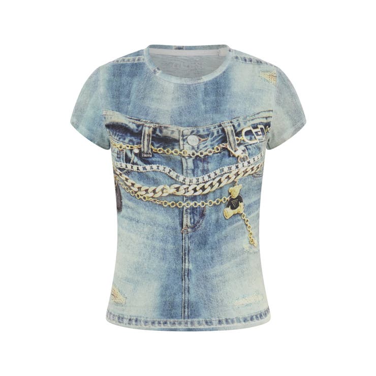[GUESS] Short Sleeves Denim Sub R5 Tee | GUESS【WOMEN】 | 詳細画像6 