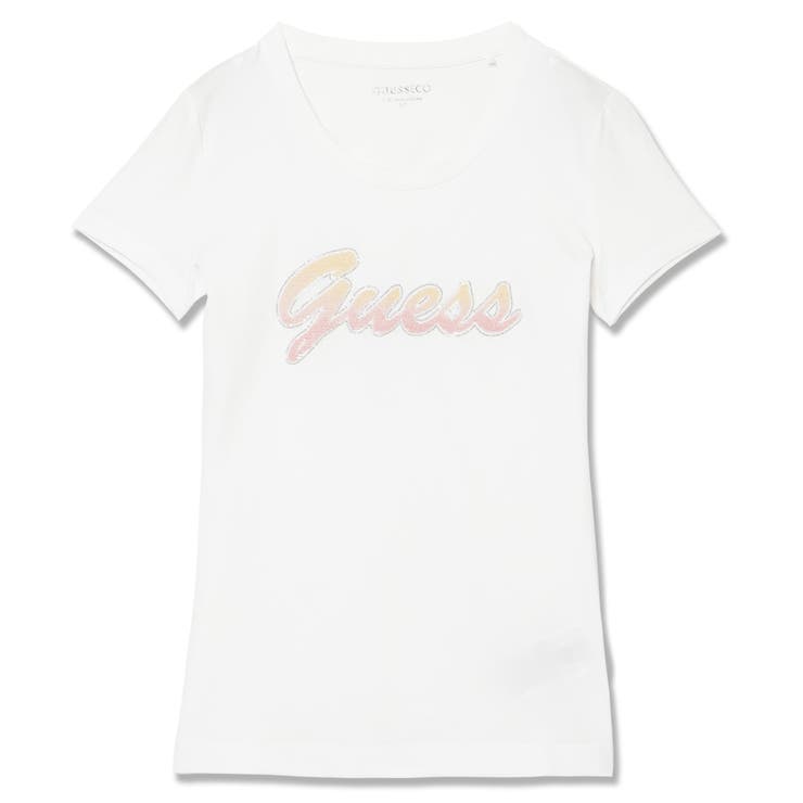 G011 | [GUESS] DEGRADE Paillettes Logo Tee | GUESS【WOMEN】