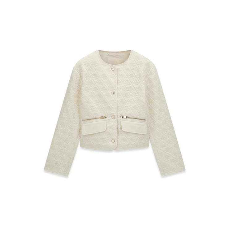 G1O6 | [GUESS] EDITH Logo Quilted Jacket | GUESS【WOMEN】