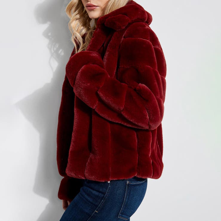 Guess dessie faux sales fur jacket