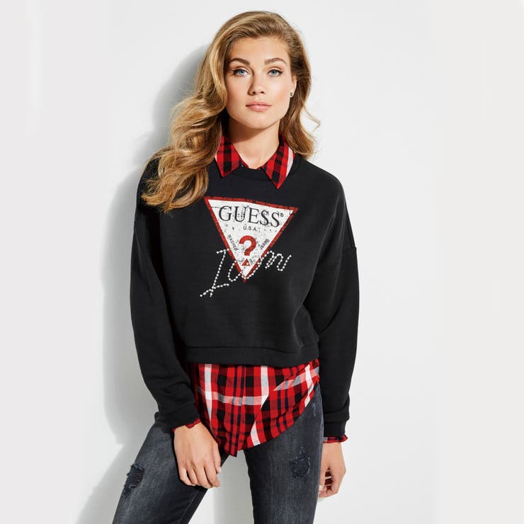 GUESS] TRIANGLE LOGO ICON SWEAT[品番：GUEW0002470]｜GUESS【WOMEN