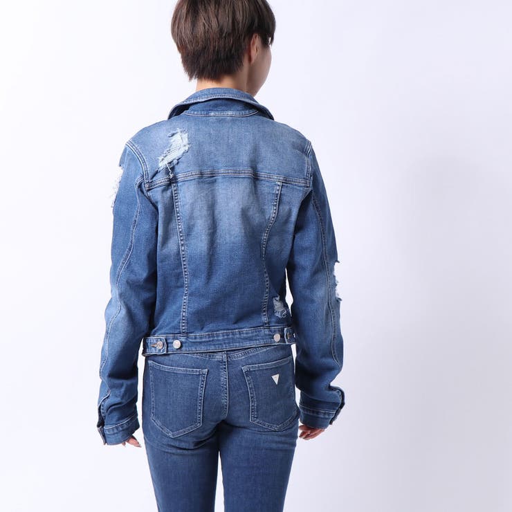 GUESS] DESTROYED DENIM TRUCKER JACKET[品番：GUEW0003735]｜GUESS 