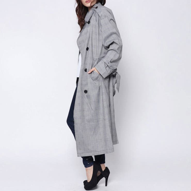 GUESS] GLEN CHECK TRENCH COAT[品番：GUEW0001747]｜GUESS【WOMEN